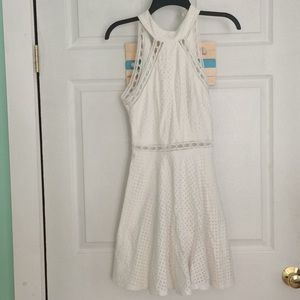 White high neck dress